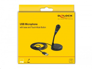 Delock USB mikrofon talppal és érintős némító gombbal (65868)